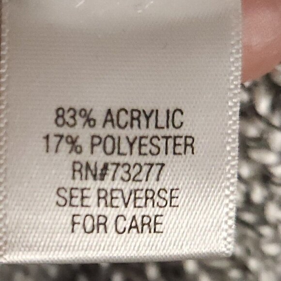 Apt 9 Black White Cocoon Open Front Cardigan Sweater XL - Picture 5 of 6